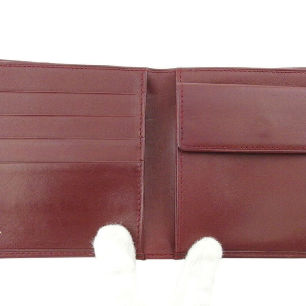 Cartier Two Folded Purse Mastline Bordeaux Leather Authentic USED - Picture 5 of 8